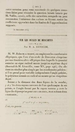 Sur les ovales de descartes.