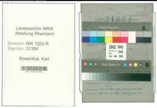 Entnazifizierung Karl Rosenthal , geb. 17.04.1900 (Schleifer)