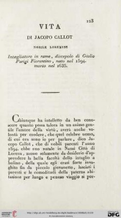 Vita di Jacopo Callot