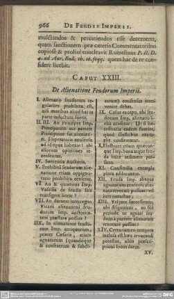 Caput XXIII. De Alienatione Feudorum Imperii