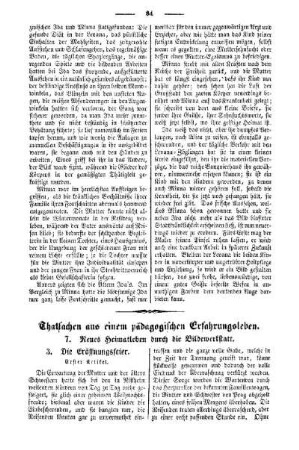 Thatsachen aus einem pädagogischen Erfahrungsleben