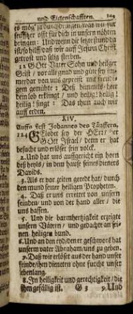 XIV. Auffs Fest Johannes des Täufers. - XIX. Von der H. Tauffe.