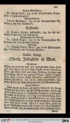 Kaier. Koenigl. Oberste Justizstelle in Wien