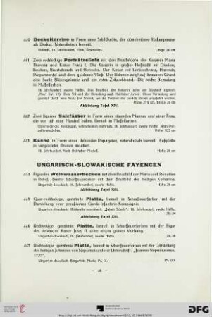 Ungarisch-Slowakische Fayencen (Nr. 444-450)