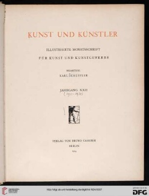 22: Kunst und Künstler: illustrierte Monatsschrift für bildende Kunst und Kunstgewerbe