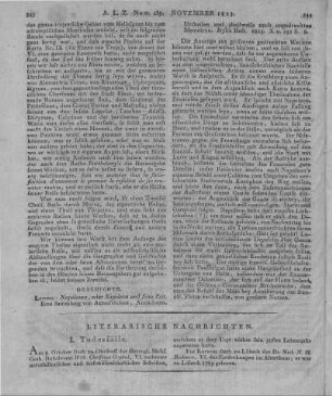 Napoleana, oder Napoleon und seine Zeit. H. 1. Leipzig: Brockhaus 1823