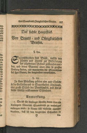 Das sechste Hauptstück. Von Staats- und Obrigkeitlichen ...