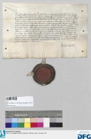 König Sigismund stellt der Stadt Nürnberg Quittung aus über die jährliche Reichssteuer.