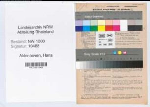 Entnazifizierung Hans Aldenhoven, geb. 16.05.1909 (Angestellter)