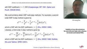 Stability of time discretizations for semi-discrete high order schemes for kinetic and related PDEs