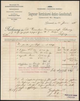 Siegener Verzinkerei - Actien Gesellschaft