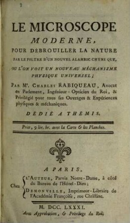 Le Microscope moderne