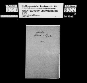 Schuldenwesen der Kirchenpflege Schwabsberg und der Kapellenpflegen Buch und Schwenningen, Gde. Schwabsberg