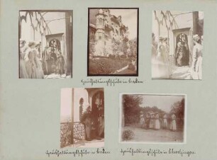 links oben: Großherzogin Luise mit Schülerinnen und Lehrerinnen in der Haushaltungsschule in Baden-Baden Mitte oben: Haushaltungsschule in Baden-Baden rechts oben: Großherzogin Luise mit Schülerinnen in der Haushaltungsschule in Baden-Baden links unten: Großherzogin Luise mit Schülerinnen in der Haushaltungsschule in Baden-Baden rechts unten: Schülerinnen der Haushaltungsschule in Schwetzingen