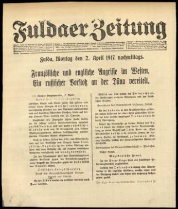 Ausgabe vom Montag, den 02. April 1917.