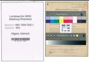 Entnazifizierung Heinrich Hilgers , geb. 01.08.1901 (Spediteur)