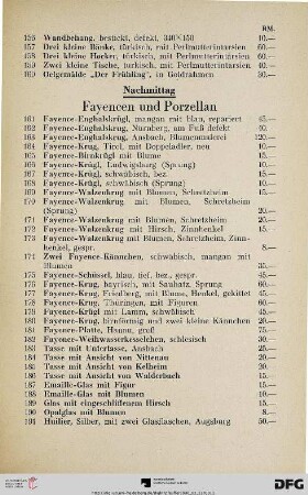 Fayencen und Porzellan (Nr. 161-191)