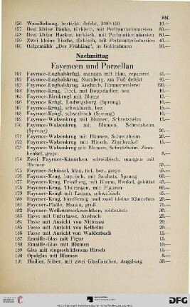 Fayencen und Porzellan (Nr. 161-191)