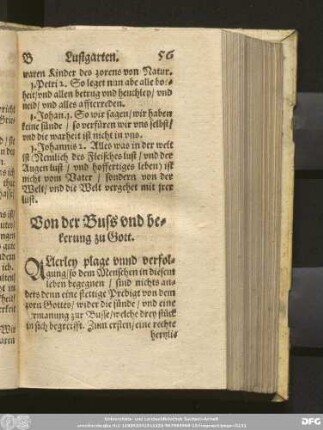 Von der Buss und bekerung zu Gott.