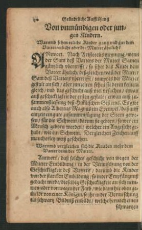 Von unmündigen oder jungen Kindern.