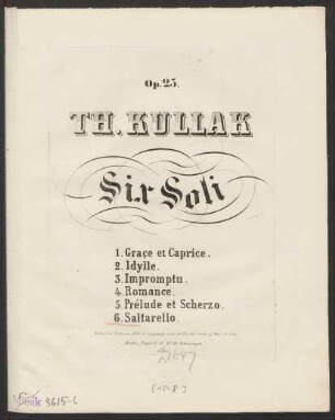 6: Saltarello : Pour Piano ; Op. 25. No. 6