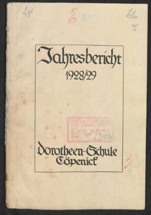 1928/29: Jahresbericht ... - 1928/29