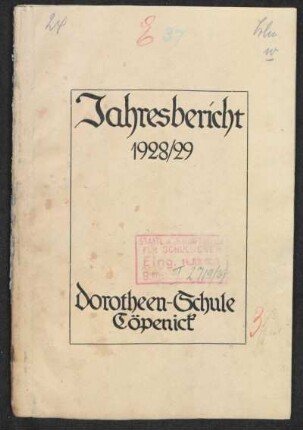 1928/29: Jahresbericht ... - 1928/29