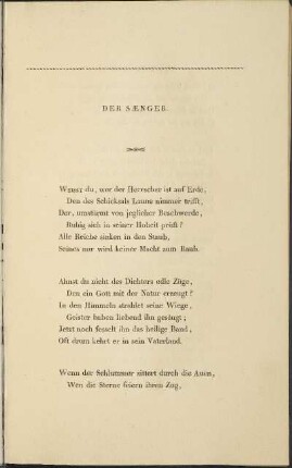 Der Sänger.