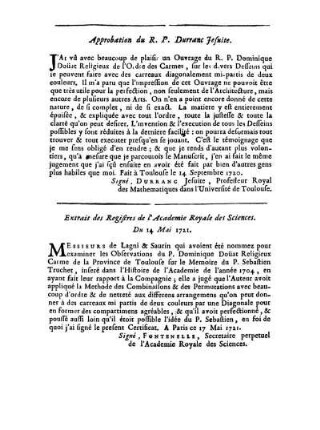 Approbation du R. P. Durranc Jesuite