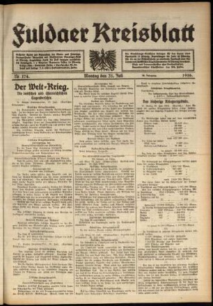Ausgabe vom Montag, den 31. Juli 1916.