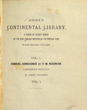 Coward Conscience! : in three volumes, 1