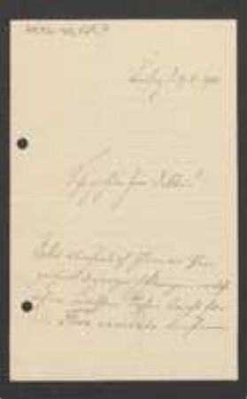 Brief von Hermann Stadler an Unbekannt