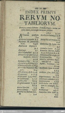 Index Primus Rerum Notabiliorum