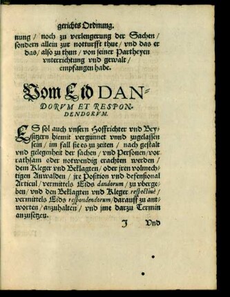Vom Eid Dandorum Et Respondendorum.