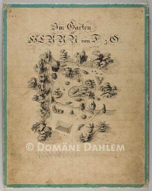 Federzeichnung "Gartenplan"