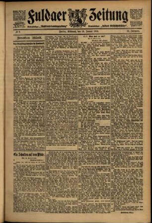 Zweite Ausgabe vom Mittwoch, den 10. Januar 1906.