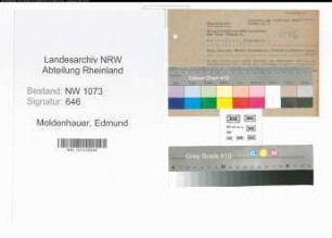 Entnazifizierung Edmund Moldenhauer , geb. 00.00.0000 (Rektor)