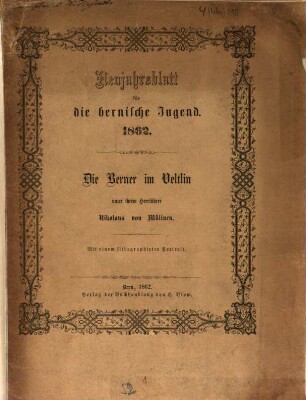 Neujahrsblätter für die bernische Jugend, 1862