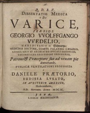 Dissertatio Medica De Varice