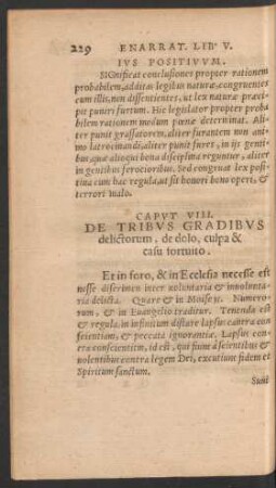 Caput VIII. De Tribus Gradibus delictorum, de dolo, culpa & casu fortuito.