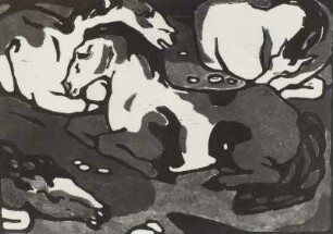 Blaue Pferde, 1911 : Farbholzschnitt, 16,7 x 23 cm, Dresden, Kupferstich-Kabinett