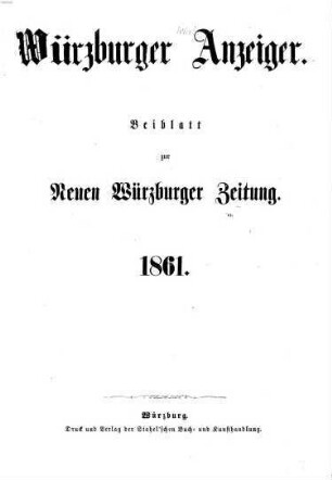 Würzburger Anzeiger, 1861