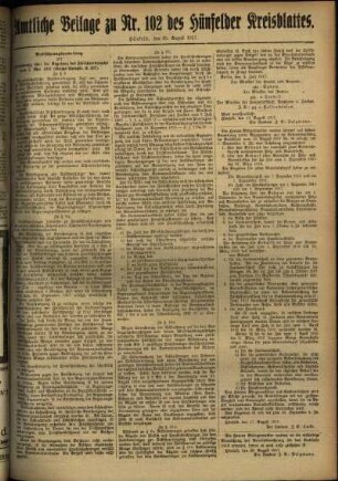 Zweite Ausgabe vom Samstag, den 25. August 1917.