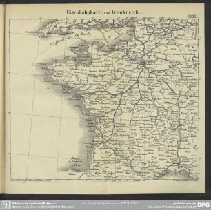 Eisenbahnkarte von Frankreich