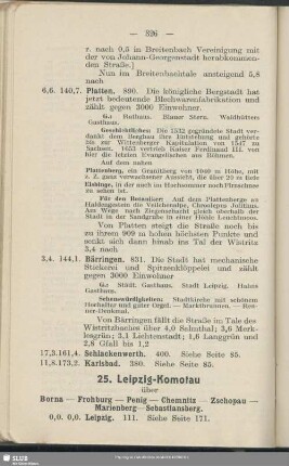 25. Leipzig - Komotau : über Borna - Frohburg - Penig - Chemnitz - Zschopau - Marienberg - Sebastiansberg