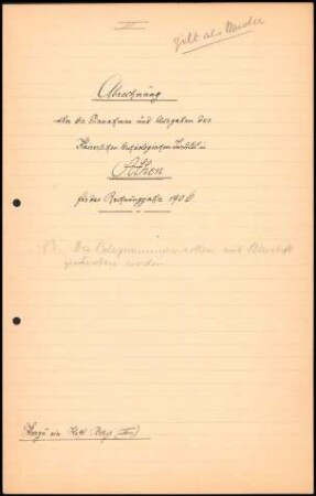 Abrechnung 1906