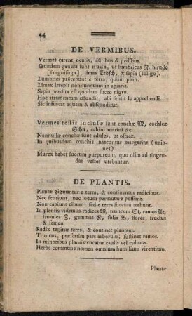 De Vermibus. - De Plantis.
