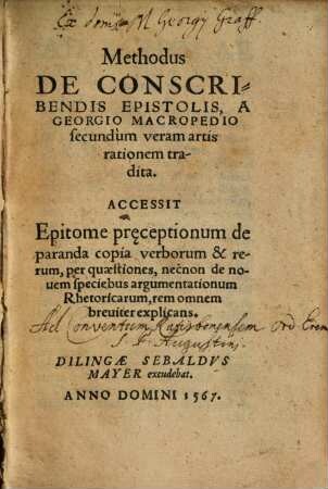 Methodus De Conscribendis Epistolis