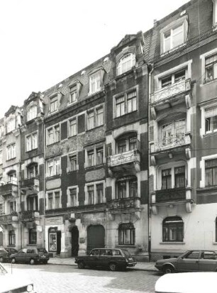 Dresden-Neustadt, Rudolfstraße 4. Wohnhaus mit Laden (um 1905). Straßenansicht