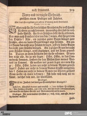 Zwey und vierzigste Gespräch, am achten Sonntag nach Trinitatis.